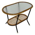 Vintage Salontafel Rotan Rohe Noordwolde Dirk Van Sliedregt, Huis en Inrichting, Tafels | Bijzettafels, Gebruikt, Vintage, 75 cm of meer