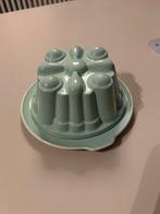 Vintage Pudding vorm met onderbord,  groen, Ophalen, Gebruikt, Overige typen, Overige stijlen
