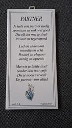 Vintage Wandtegeltje - Partner Spreuk, Ophalen of Verzenden