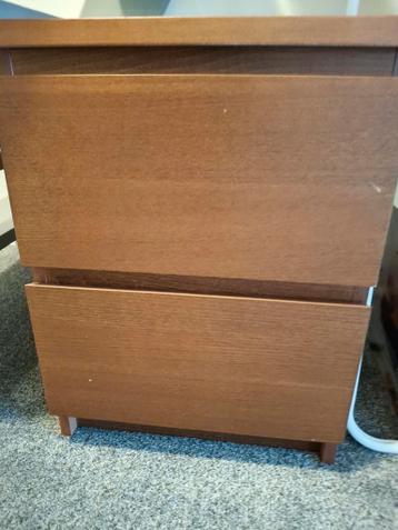 Ikea Malm 2 nachtkastjes bruin - afbeelding 1