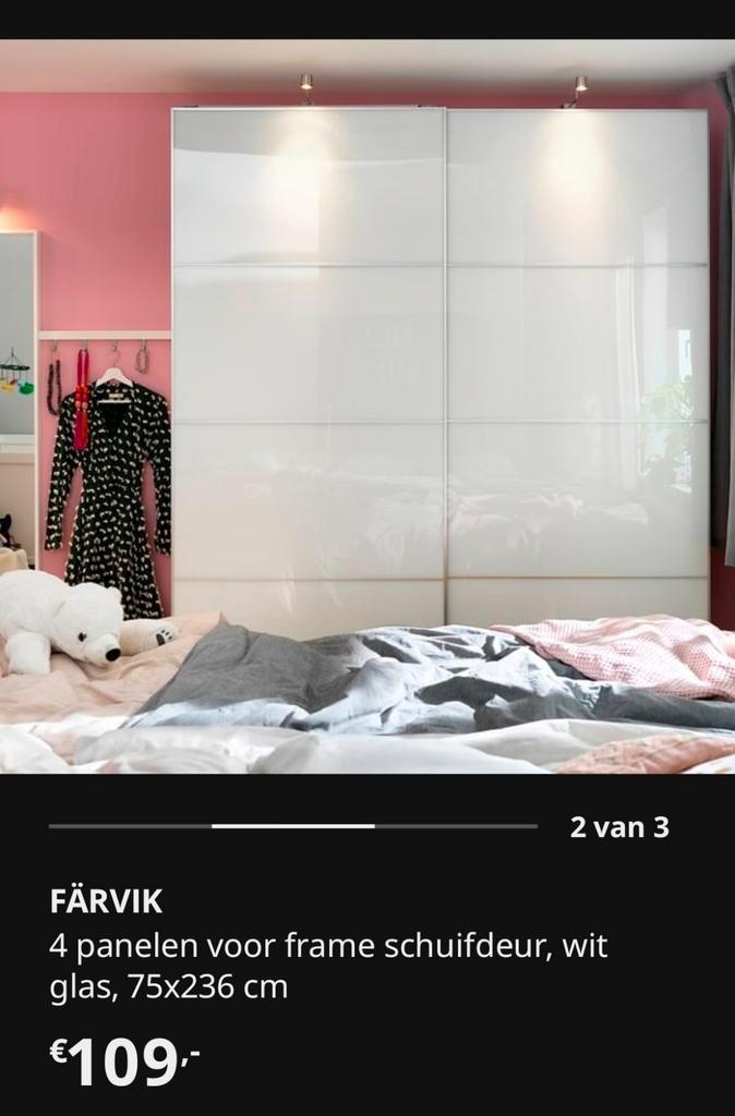 Ikea Pax Schuifdeuren Wit Glans 150x236, Huis en Inrichting, Kasten | Kledingkasten, Zo goed als nieuw, 200 cm of meer, 50 tot 100 cm
