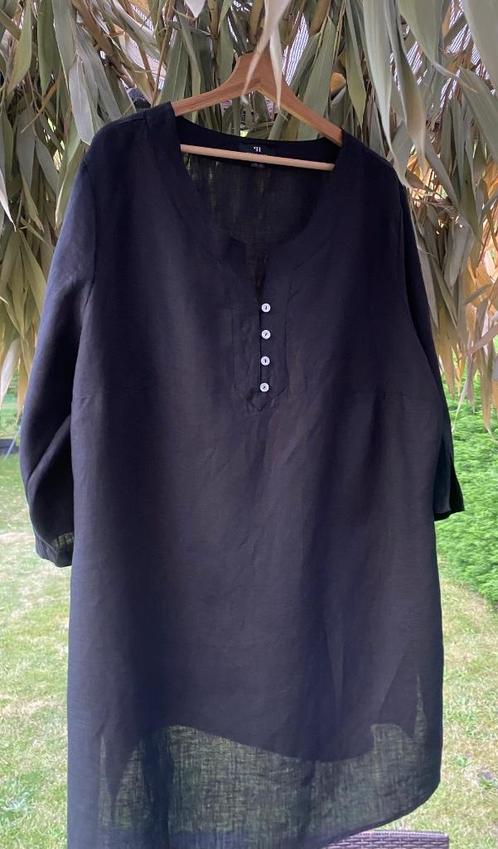 Pieter Hahn linnen tuniek Nieuw, Kleding | Dames, Blouses en Tunieken, Nieuw, Maat 46/48 (XL) of groter, Zwart, Ophalen