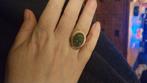 Ring goud jade, Gebruikt, 19 tot 20, Ophalen of Verzenden, Met edelsteen