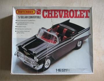 '57 Chevy Bel Air Convertible Matchbox AMT Model Kit 1/16 beschikbaar voor biedingen