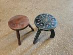 Vintage Houten Krukjes - Set van 2, Huis en Inrichting, Ophalen of Verzenden, Gebruikt, Hout