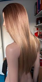 Licht bruine/blonde lange pruik, Ophalen of Verzenden, Zo goed als nieuw, Pruik of Haarverlenging