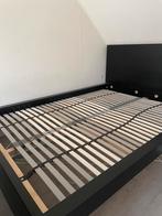 Ikea Malm bed 140x200 incl 2 lattenbodems, Ophalen, Zwart, Tweepersoons, 140 cm