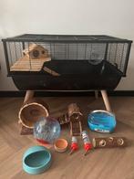 Zolux knaagdierkooi zwart incl. accessoires, Ophalen, Kooi, 60 tot 90 cm, Zo goed als nieuw