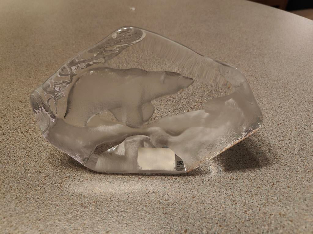 Mats Jonasson Zweden Kristallen ijsbeerSculptuur, Antiek en Kunst, Ophalen of Verzenden