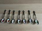 7 Emaille Lepeltjes met Bloemen, Antiek en Kunst, Ophalen of Verzenden