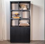 Vakkenkast Lux Zwart Mangohout 100x45x210, S, Verzenden, Zo goed als nieuw, Minder dan 150 cm