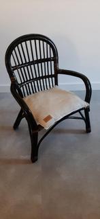 Rotan stoeltje design zwart geruit beige kussen bonjourbebe, Ophalen of Verzenden, Zo goed als nieuw, Stoel(en)