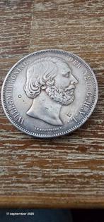 Zilveren rijksdaalder met klop willem 3 1873, Postzegels en Munten, Munten | Nederland, Koning Willem III, Zilver, Ophalen of Verzenden