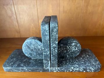Art Deco marmeren boekensteunen zwart.  beschikbaar voor biedingen