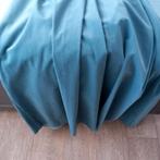 Blauwe velours gordijnen met vlinderplooi, Ophalen of Verzenden, Zo goed als nieuw, 200 cm of meer, Modern