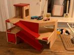 stevige houten speelgoedgarage, Kinderen en Baby's, Speelgoed | Houten speelgoed, Ophalen, Zo goed als nieuw