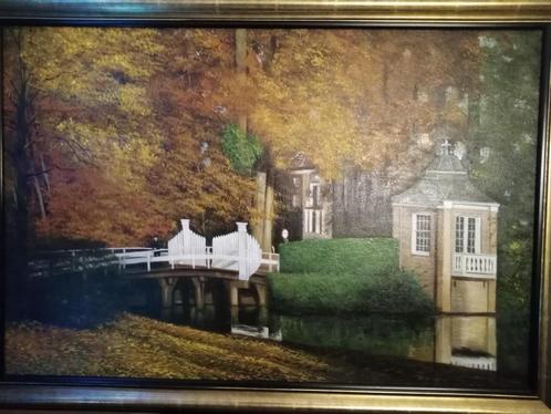 Prachtig Schilderij ''Theekoepel en omgeving van Slot Zeist', Antiek en Kunst, Kunst | Schilderijen | Klassiek, Ophalen of Verzenden