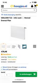 Paneelradiator 50x100 Henrad Everest plan 8, Ophalen, 30 tot 80 cm, Radiator, Nieuw