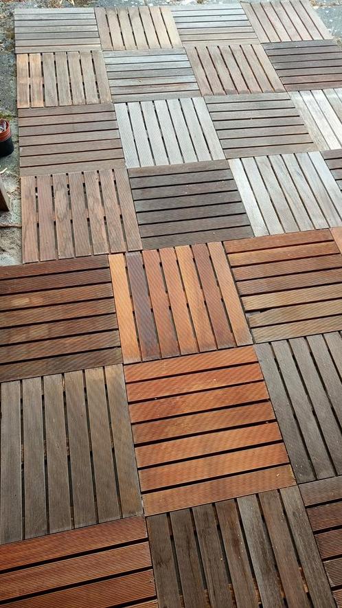 28 hardhouten  bankirai vlonder tegels 50x50 cm 7 m2, Tuin en Terras, Terrasdelen en Vlonders, Gebruikt, Hout, Ophalen