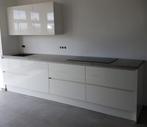 Witte hoogglans dubbelwandige keuken GEDOMONTEERD, Huis en Inrichting, Keuken | Complete keukens, Zwart, Hoekkeuken, Ophalen of Verzenden