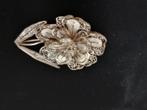 Vintage broche zilver filigrain bloemmotief, Antiek en Kunst, Ophalen of Verzenden, Zilver