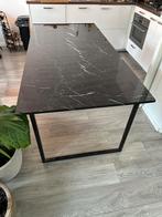 Zwart Marmer eettafel met witte accenten., Ophalen, Overige materialen, 50 tot 100 cm, Zo goed als nieuw