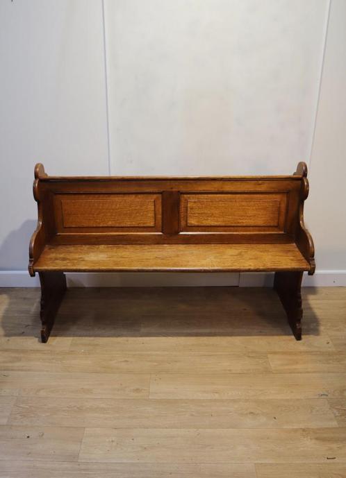 Antieke eikenhouten kerkbank, Antiek en Kunst, Antiek | Meubels | Stoelen en Banken, Ophalen of Verzenden