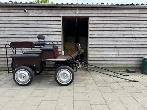 Prachtige recreatie menwagen incl mentuig voor kleine pony, Dieren en Toebehoren, Rijtuigen en Koetsen, Zo goed als nieuw, Pony
