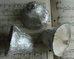 3 oude kerstklokken van karton en zilverpapier samen € 8,50, Ophalen of Verzenden, Gebruikt