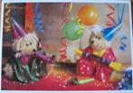 Twee teddyberen met feestmuts - nieuwe ansichtkaart, Verzenden, 1980 tot heden, Ongelopen, Overige thema's