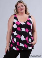 Top met roze-witte print 44/46 48/50 52/54, Kleding | Dames, Nieuw, Magna, Roze, Shirt of Top