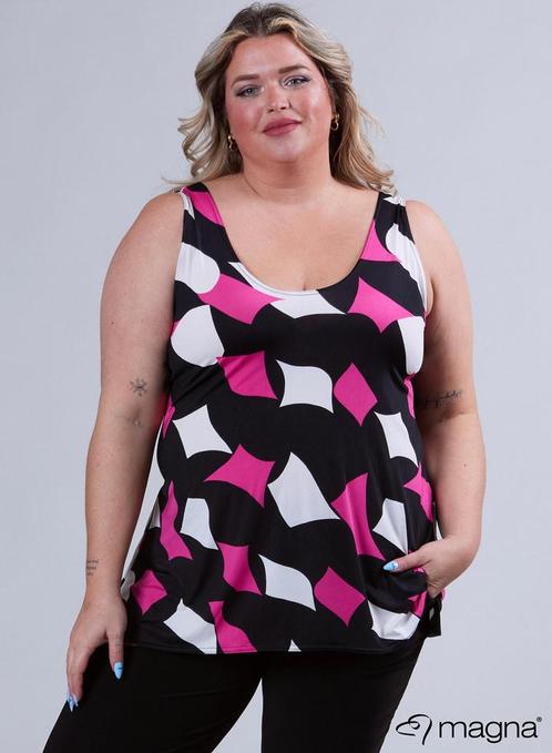 Top met roze-witte print 44/46 48/50 52/54, Kleding | Dames, Grote Maten, Nieuw, Shirt of Top, Roze, Ophalen of Verzenden