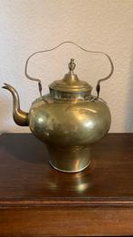 Antieke Hollandse messing geel koper appel ketel waterketel, Ophalen of Verzenden