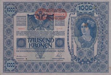 Oostenrijk/Hongarije 1000 kronen 1919 2de oplage beschikbaar voor biedingen