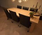 Eikenhouten eettafel incl. 6 stoelen, 4 of 5 jan ophalen!, Huis en Inrichting, Tafels | Eettafels, Ophalen, Gebruikt, Eikenhout