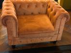 Klassieke fluwelen Chesterfield fauteuil te koop, Huis en Inrichting, Ophalen, Eenpersoons, Klassiek, 75 tot 100 cm