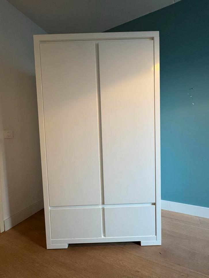 Kast Wit Hoogglans + Plank, Kinderen en Baby's, Kinderkamer | Complete kinderkamers, Zo goed als nieuw, Jongetje of Meisje, Ophalen