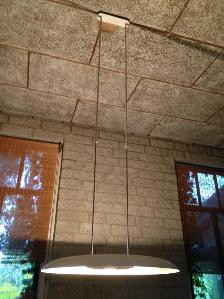 Syrrah design hanglamp jaren 80, Huis en Inrichting, Lampen | Hanglampen, Gebruikt, 75 cm of meer, Metaal, Ophalen of Verzenden