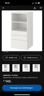 IKEA SMÅSTAD Boekenkast Wit met Lades (bouwpakket), Huis en Inrichting, Ophalen, Kunststof, 100 tot 150 cm, 50 tot 100 cm
