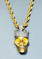 14 karaats Koning Schedel Hanger, Sieraden, Tassen en Uiterlijk, Kettingen, Ophalen, Nieuw, Goud, Goud