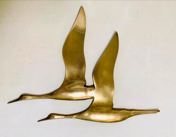 Vogels wanddecoratie - koper / messing *vintage* beschikbaar voor biedingen