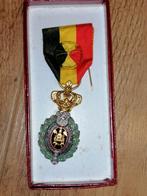 Belgische burgerlijke medaille goudkleurig+doosje, Ophalen of Verzenden, Overige soorten, Overige gebieden, Lintje, Medaille of Wings