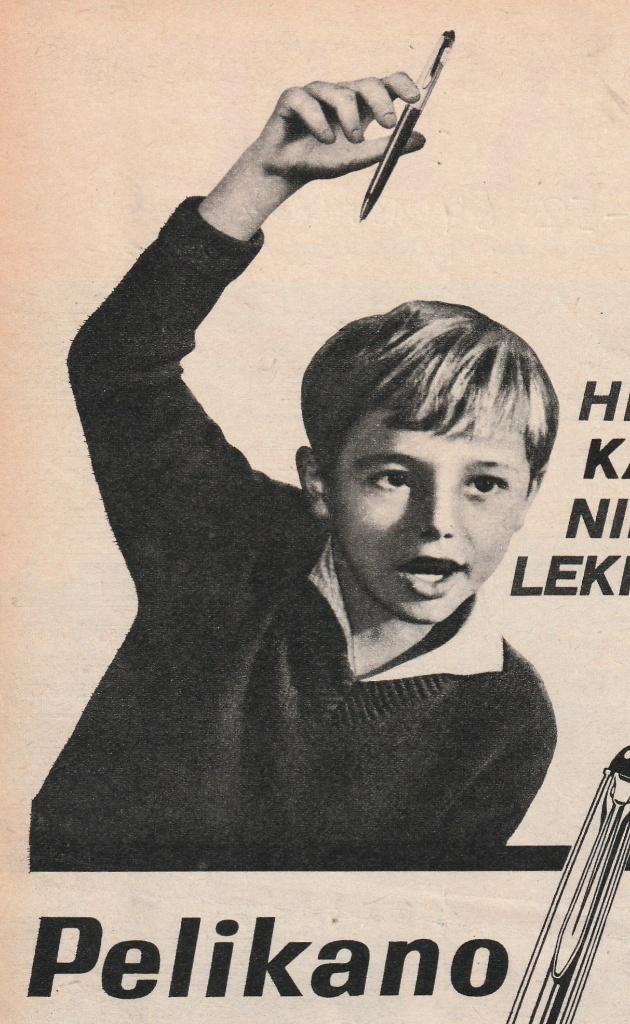 Retro reclame 1964 Pelikan vulpen jongetje pen lekt niet, Verzamelen, Retro, Overige typen, Verzenden