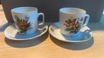 2x Bavaria kop & schotel – bloemen, goudrand vintage, Ophalen of Verzenden, Zo goed als nieuw, Kop en/of schotel