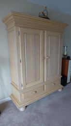 Massief eiken kast, Ophalen, Eikenhout, Zo goed als nieuw, Minder dan 150 cm