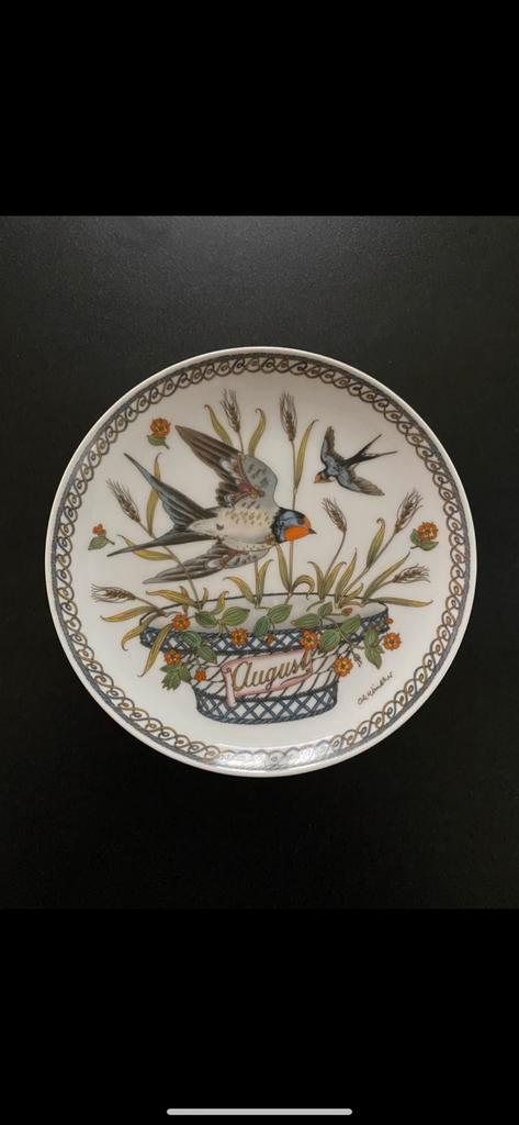 Antiek wandbord Ole Winther, maand Augustus, NIEUWSTAAT, Antiek en Kunst, Antiek | Wandborden en Tegels, Ophalen