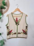 Upcycled Christmas gilet van vintage tafelkleed M, Maat 38/40 (M), Kerstmis of Sinterklaas, Ophalen of Verzenden, Zo goed als nieuw