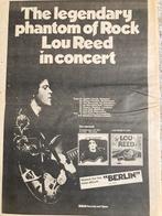 Paginagrote A3 advertentie LOU REED Berlin tour, Ophalen of Verzenden