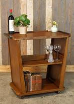 Verrijdbaar mid century theetafeltje speelse vorm serveer, Ophalen, Gebruikt, --, 55 tot 75 cm