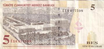Turkije 5 nieuwe lira 2005 beschikbaar voor biedingen